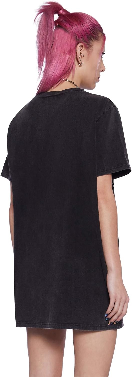 image:imageDolls Kill Crystal Girl Oversized Tee by Delias Washed Design with Crystal Graphics and Loose FitBlack