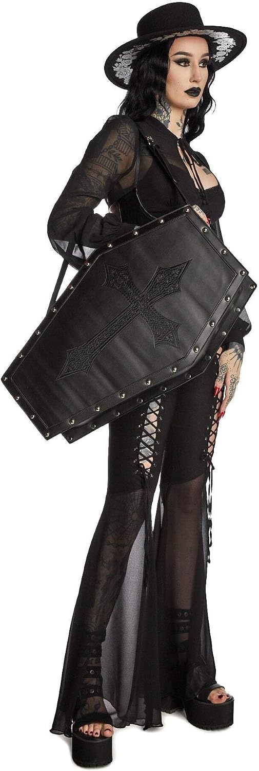 image:imageDolls Kill Dead Weight Coffin Weekender by Widow Coffin Shape Bag Made From Vegan Leather Perfect for Spooky Getaways by WidowBlack
