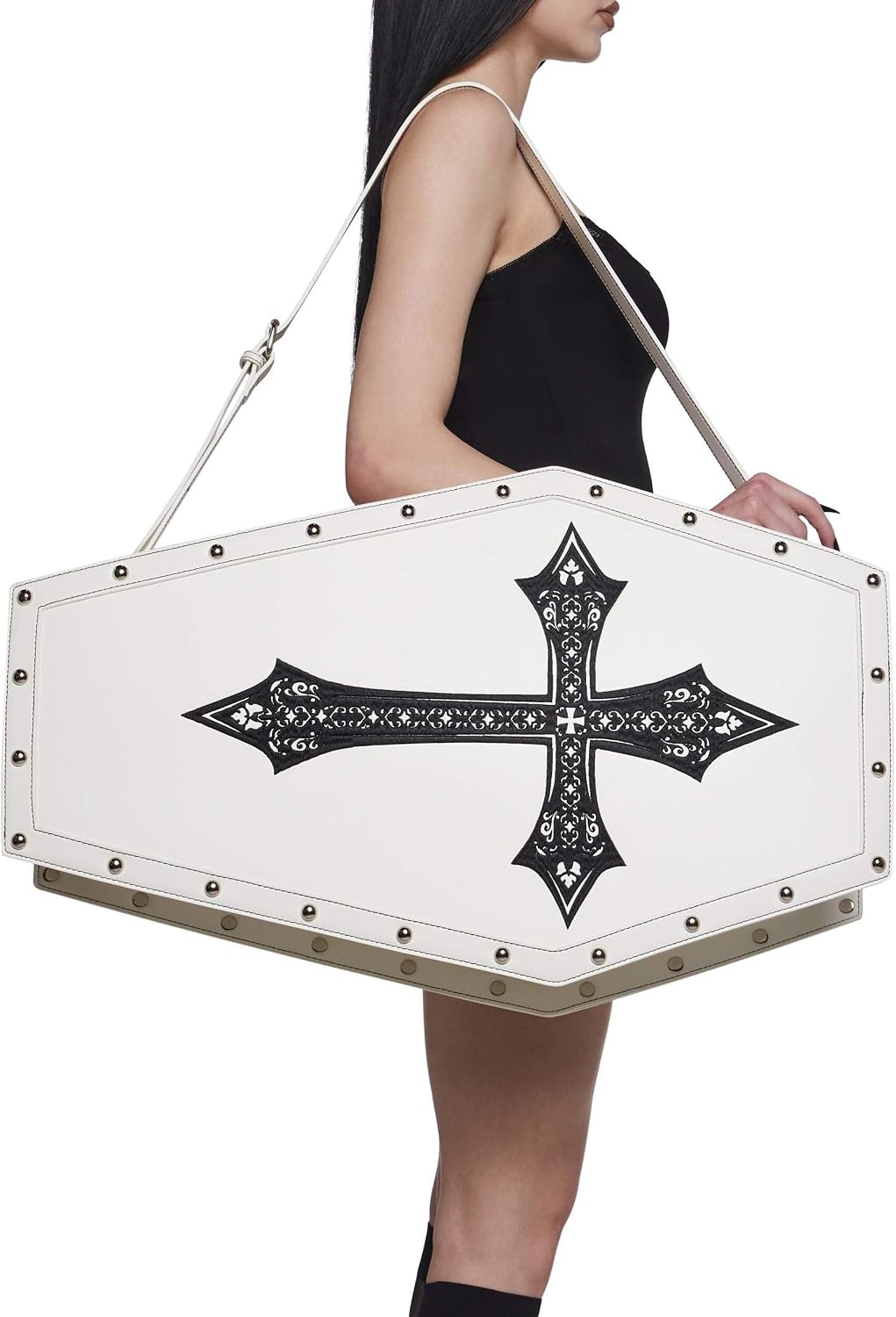 image:imageDolls Kill Dead Weight Coffin Weekender by Widow Coffin Shape Bag Made From Vegan Leather Perfect for Spooky Getaways by WidowWhite