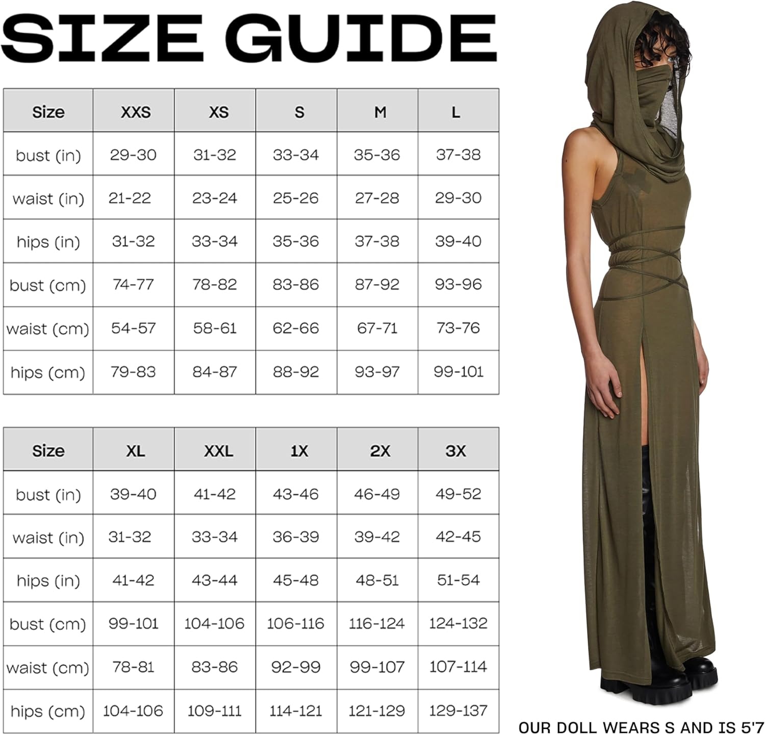 image:imageDolls Kill Echo Hooded Slit Maxi Dress by Darker WAVS SemiSheer Marled Jersey Dress with Draped Hood for Edgy Fashion Green SmallXLarge