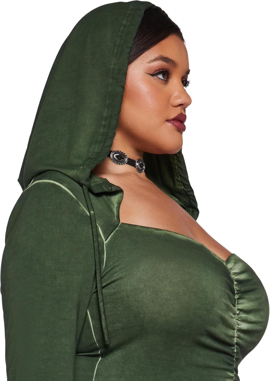image:imageDolls Kill F is for Fairies Hooded Mini Dress by Current Mood Fabric Dress with Hoodie for Fairycore FashionGreen