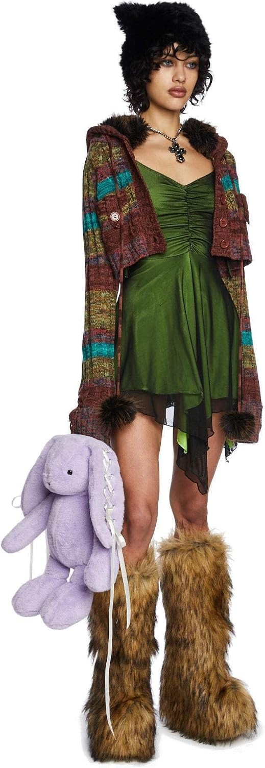 image:imageDolls Kill Keep Shining Mini Dress by Current Mood Sheer Mesh Overlay Dress with Handkerchief Hem for Playful FashionGreen