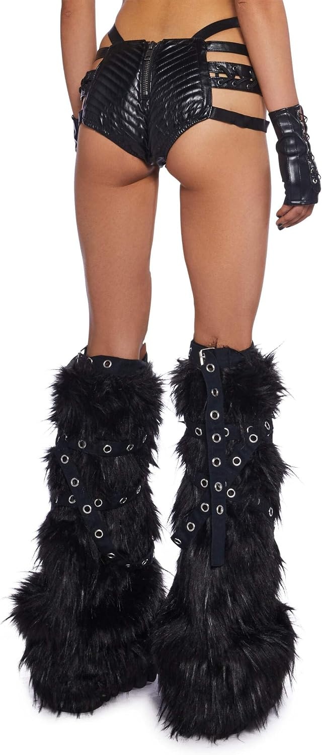 image:imageDolls Kill Rude Awakening LaceUp Shorts by Club Exx Vegan Leather LaceUp Comfortable Fit for Festivals amp RavesBlack