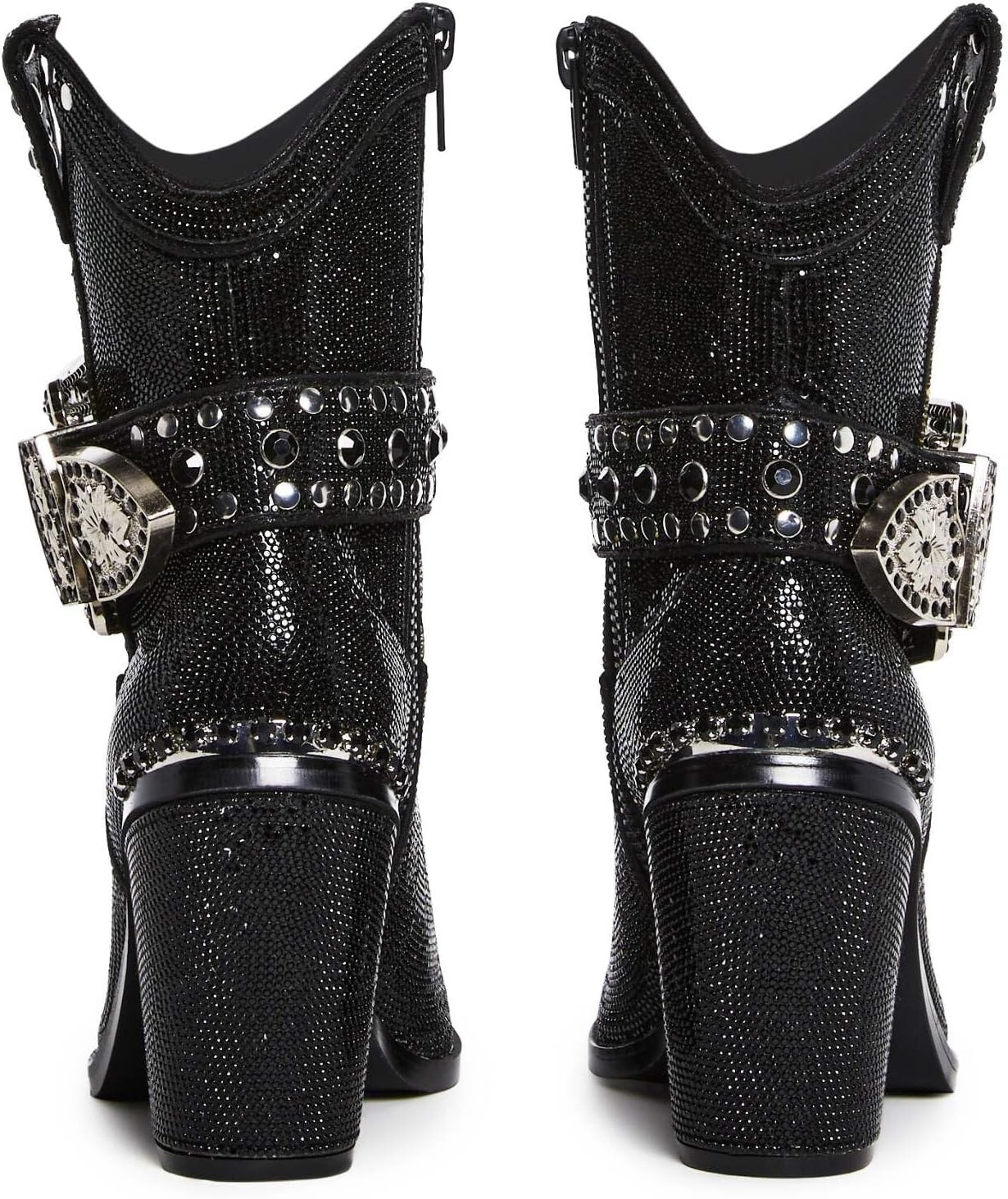 image:imageDolls Kill Sheriff Shine Cowboy Boots by Club Exx Rhinestone Encrusted Boots Made From Vegan LeatherBlack