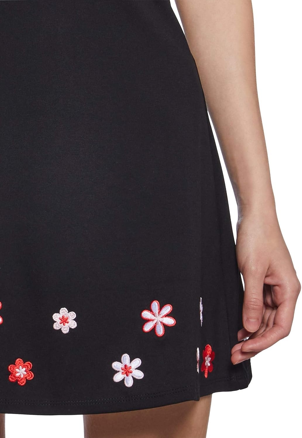image:imageDolls Kill So Yesterday Mini Dress by Delias 90sInspired VNeck Mini Dress with Rosette Detail and Floral EmbroideryBlack