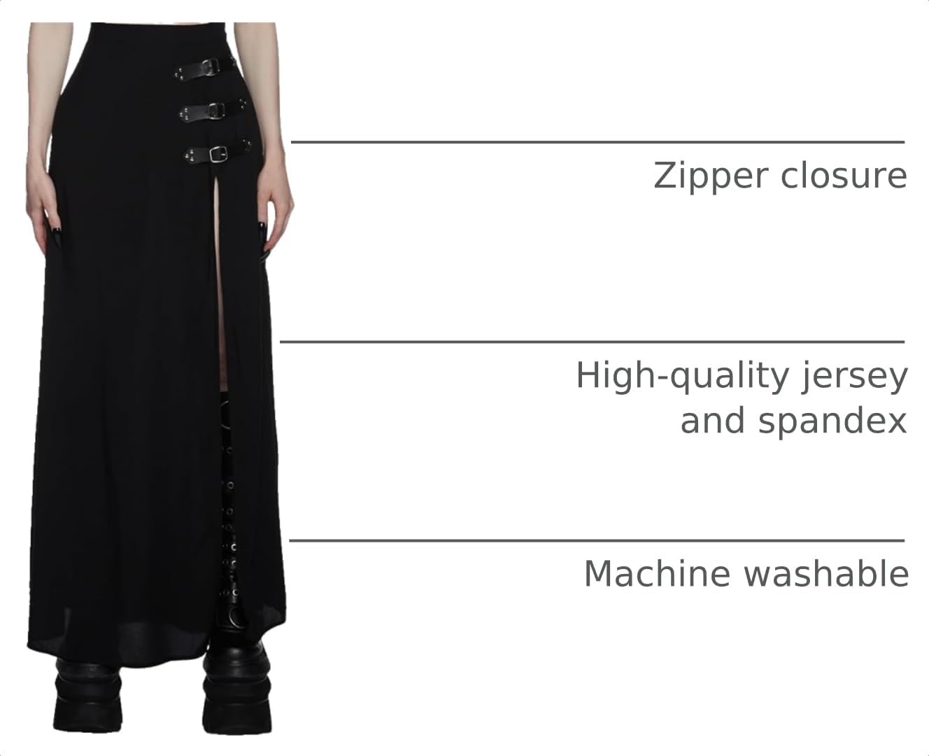 image:imageDolls Kill Twilight Doom Maxi Skirt by Widow Gothic Skirt with Side Slit and Zipper Closure Perfect for Any OccasionBlack