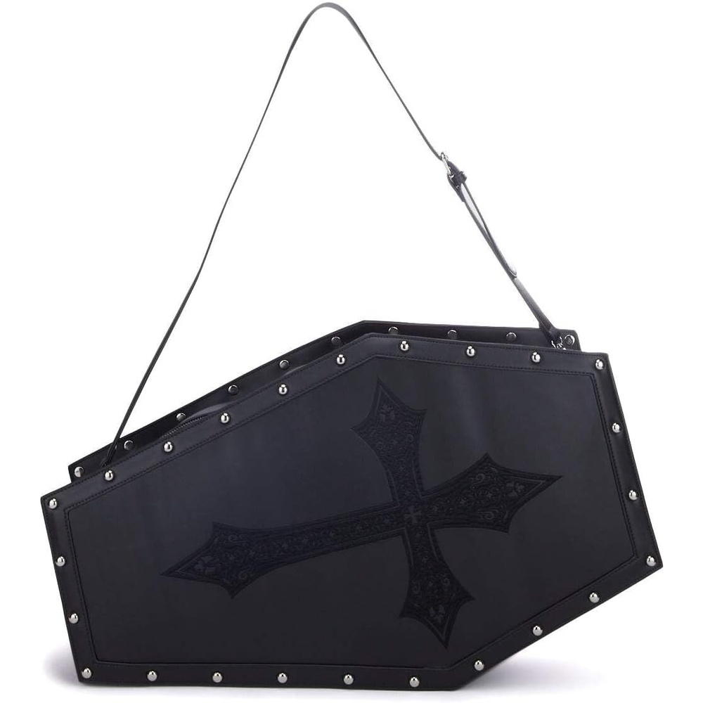 image:imageDolls Kill Dead Weight Coffin Weekender by Widow Coffin Shape Bag Made From Vegan Leather Perfect for Spooky Getaways by WidowBlack