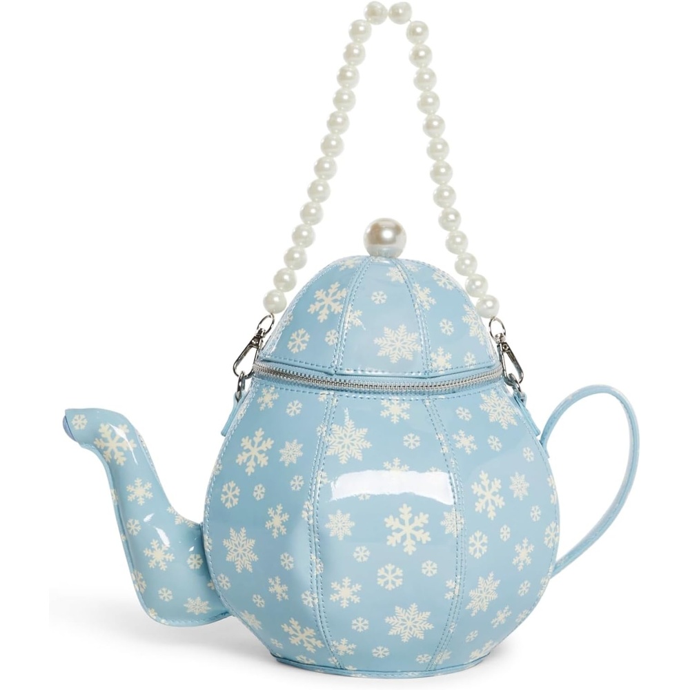 image:imageDolls Kill Tea Society Handbag by Sugar Thrillz Whimsical Tea Party Mini Purse with Pearl StrapBlue
