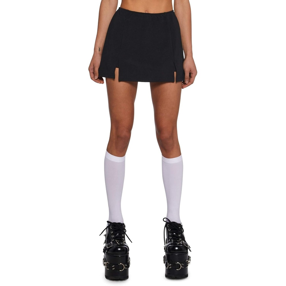 image:imageDolls Kill Under The Boardwalk Mini Skort by Delias  Stretchy Mini Skort for Casual Beachwear FashionBlack