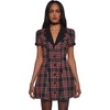 image:imageDolls Kill Devil You Dont Exist Plaid Dress by Current Mood  Fit amp Flare Plaid Dress with Notched Lapel for Grunge FashionBlack