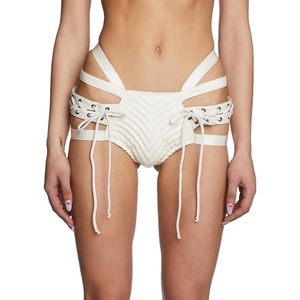 Dolls Kill Rude Awakening Lace-Up Shorts by Club Exx – Vegan Leather, Lace-Up, Comfortable Fit for Festivals & Raves(White)