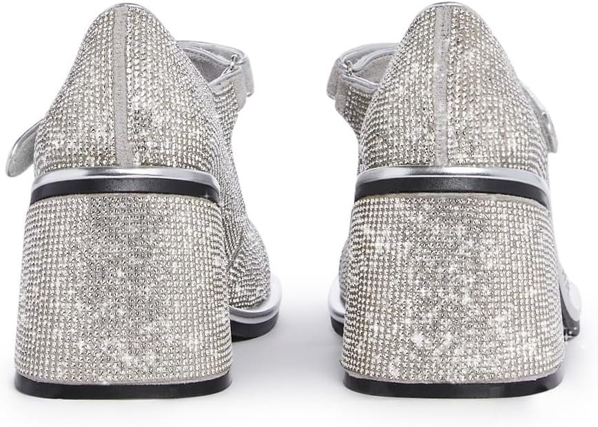 image:imageDolls Kill Desire Me Rhinestone Mary Janes by Sugar Thrillz Pumps with Sparkling Rhinestones Block Heels and HookandLoop Closure Perfect for Parties and Nights OutSilver