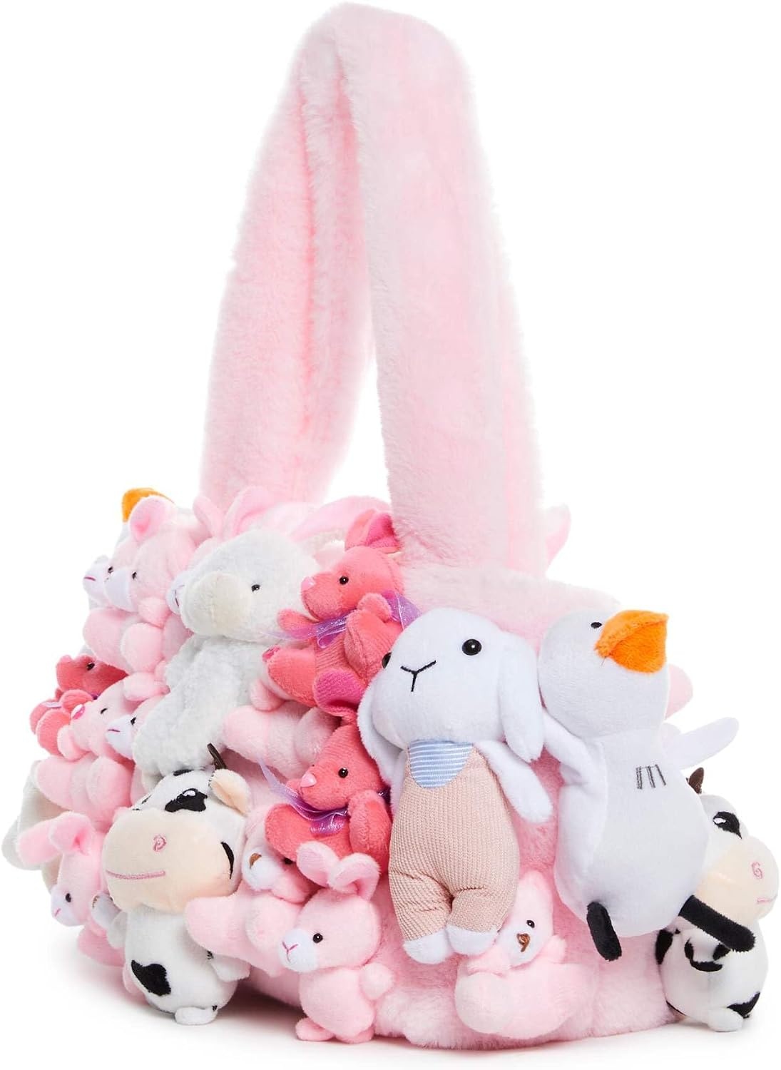 image:imageDolls Kill Fun N Games Plush Tote by Delias Faux Fur Bag With Animal Plush Pink