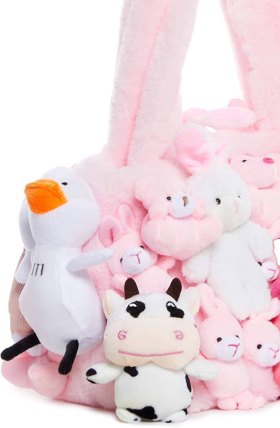 image:imageDolls Kill Fun N Games Plush Tote by Delias Faux Fur Bag With Animal Plush Pink