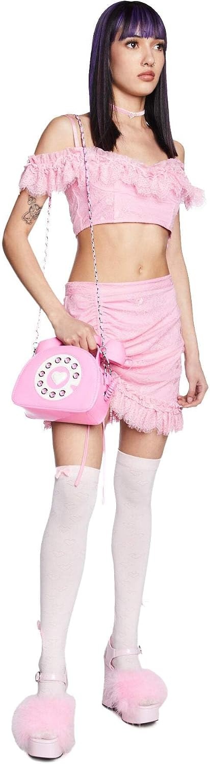 image:imageDolls Kill Hello Operator Crossbody Purse by Sugar Thrillz Retro Phone Purse with Vegan Leather amp Detachable Chain One Size