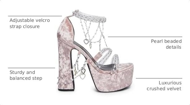 image:imageDolls Kill Holy Revelation Platform Heels by Sugar Thrillz Velvet Heels with Pearl Beads amp Adjustable StrapsPink