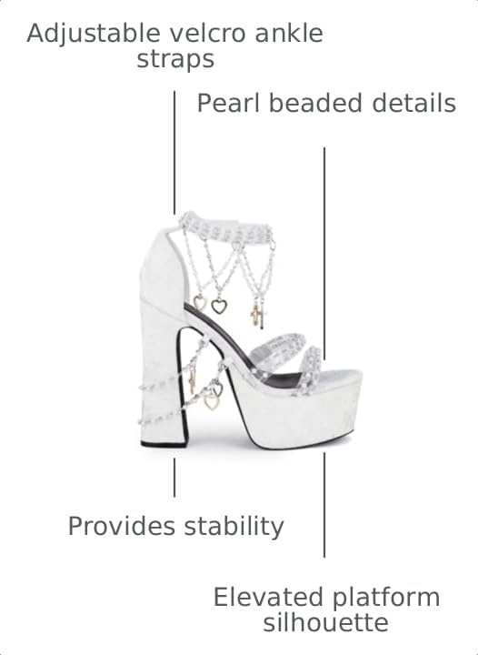 image:imageDolls Kill Holy Revelation Platform Heels by Sugar Thrillz Velvet Heels with Pearl Beads amp Adjustable StrapsWhite