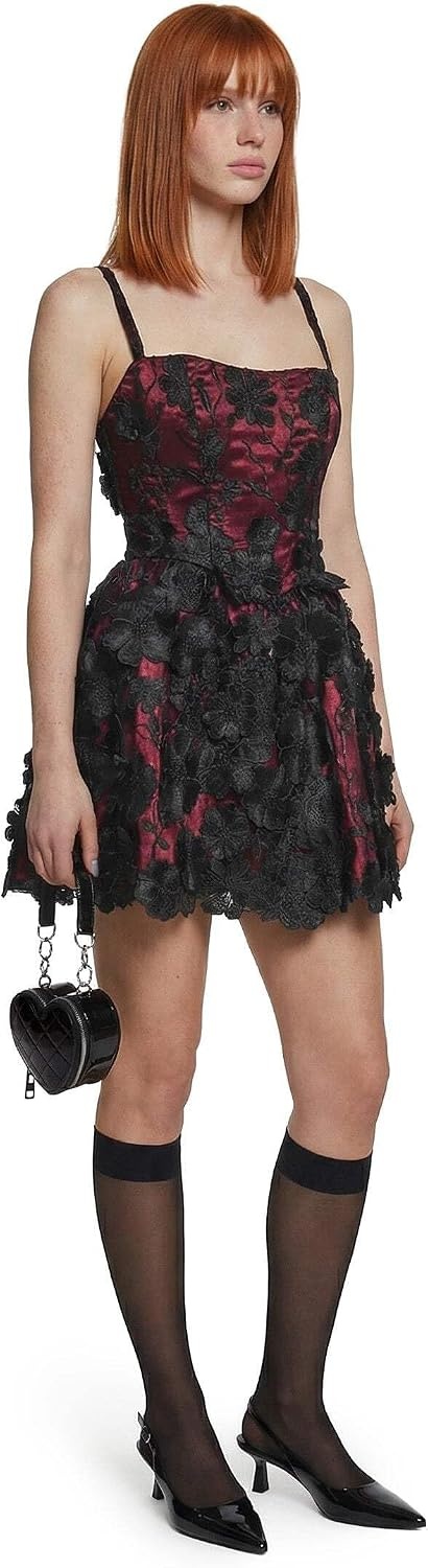 image:imageDolls Kill Magic Moves Corset Dress by Sugar Thrillz Taffeta Corset Dress with Fishnet Mesh Petticoat amp LaceUp BackMulti