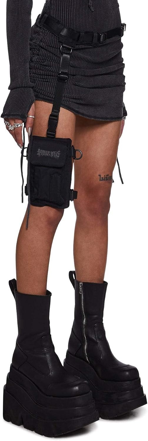 image:imageDolls Kill Snare Leg Garter Utility Belt Bag by DARKER WAVS Adjustable Straps QuickRelease Buckle amp Single Pocket One Size