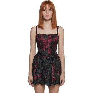 Dolls Kill Magic Moves Corset Dress by Sugar Thrillz – Taffeta Corset Dress with Fishnet Mesh Petticoat & Lace-Up Back(Multi)