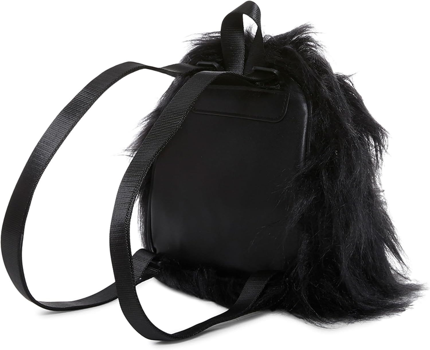 image:imageDolls Kill Case Of The Grumpies Fuzzy Backpack by Current Mood Cute Faux Fur Bag with Adjustable Straps Black