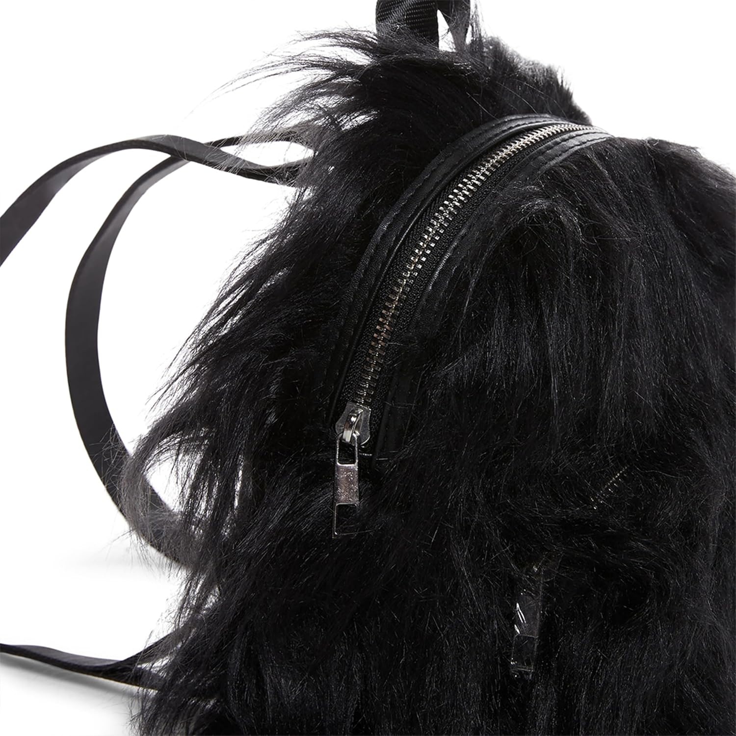 image:imageDolls Kill Case Of The Grumpies Fuzzy Backpack by Current Mood Cute Faux Fur Bag with Adjustable Straps Black
