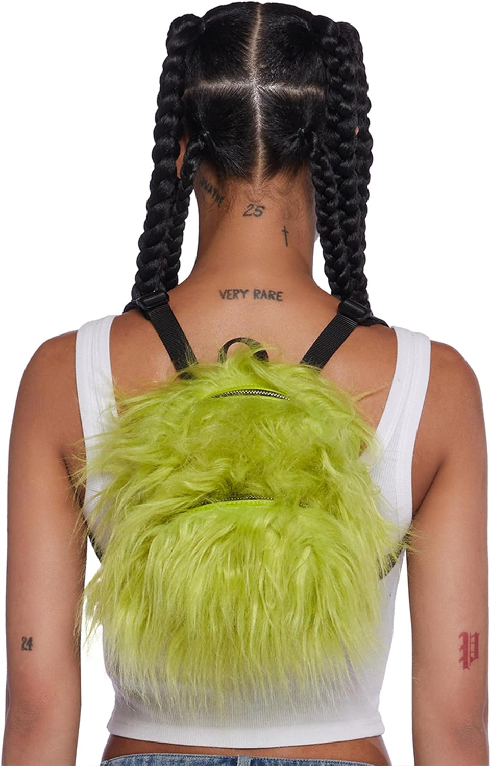 image:imageDolls Kill Case Of The Grumpies Fuzzy Backpack by Current Mood Cute Faux Fur Bag with Adjustable Straps Green