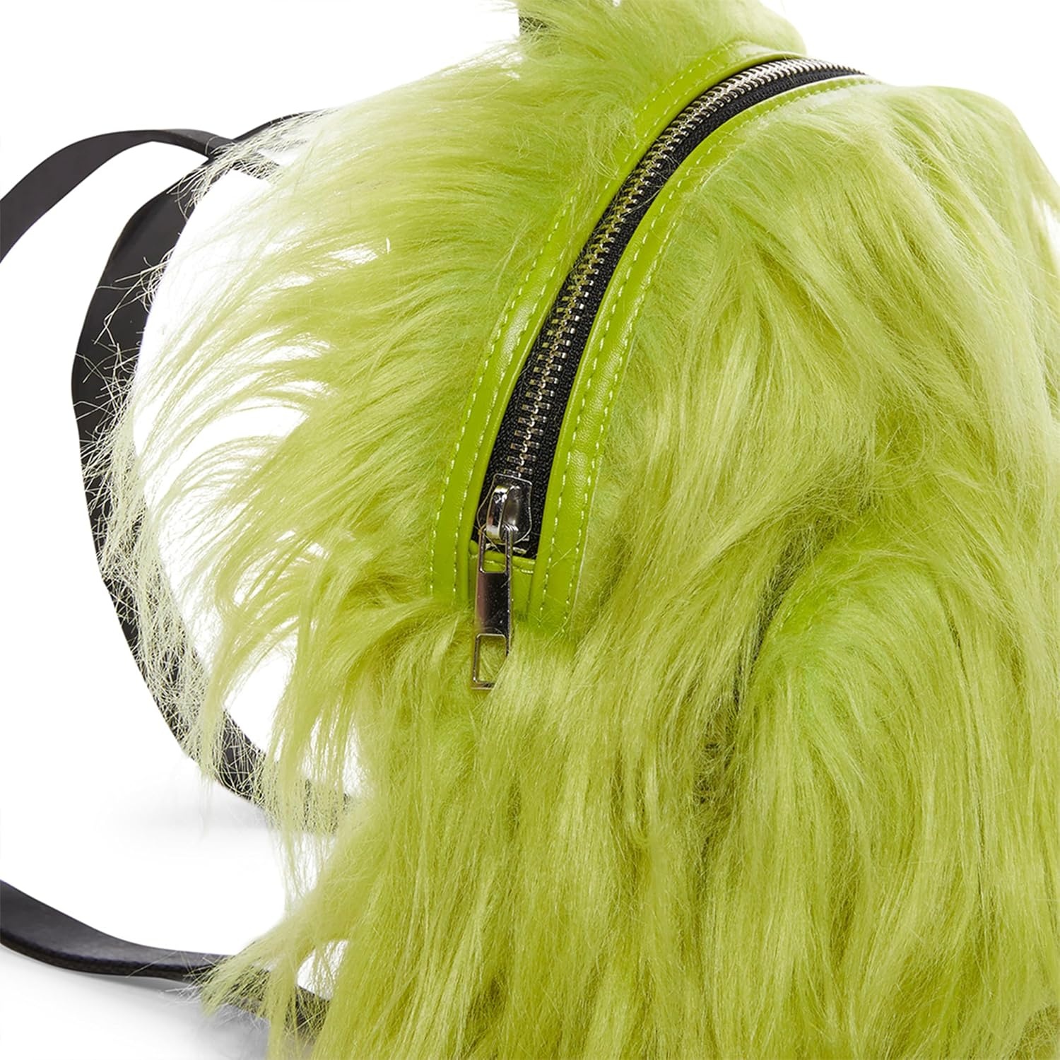 image:imageDolls Kill Case Of The Grumpies Fuzzy Backpack by Current Mood Cute Faux Fur Bag with Adjustable Straps Green