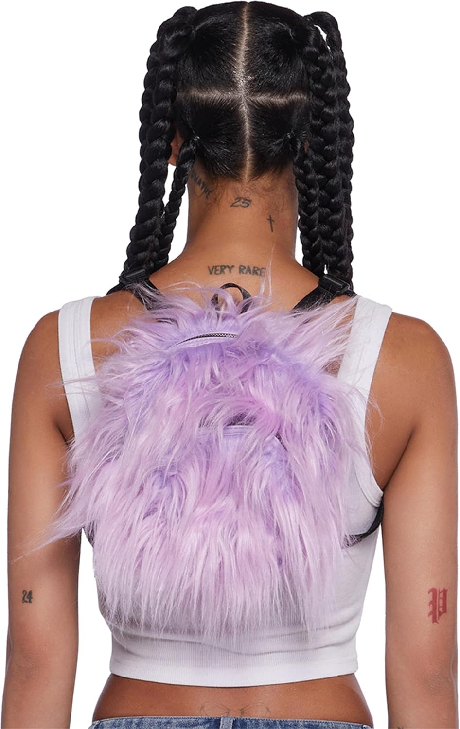 image:imageDolls Kill Case Of The Grumpies Fuzzy Backpack by Current Mood Cute Faux Fur Bag with Adjustable Straps Lavender