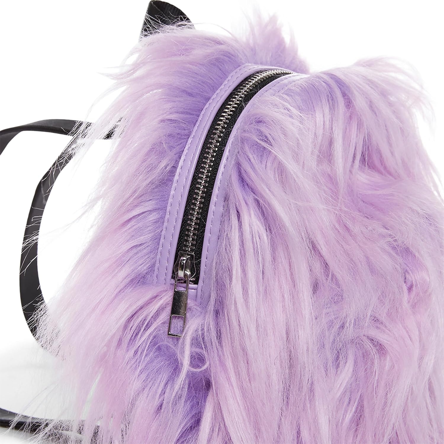 image:imageDolls Kill Case Of The Grumpies Fuzzy Backpack by Current Mood Cute Faux Fur Bag with Adjustable Straps Lavender