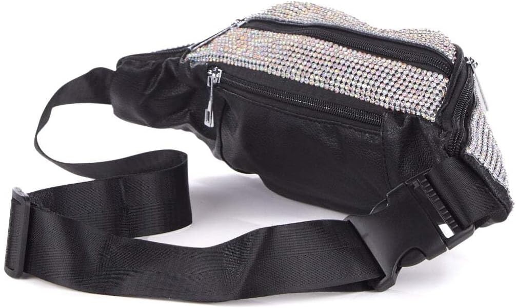image:imageDolls Kill Gimme The Loot Rhinestone Fanny Pack by Poster Grl Sparkly Waist Bag with Adjustable Strap Front Pocket and Zipper Closures