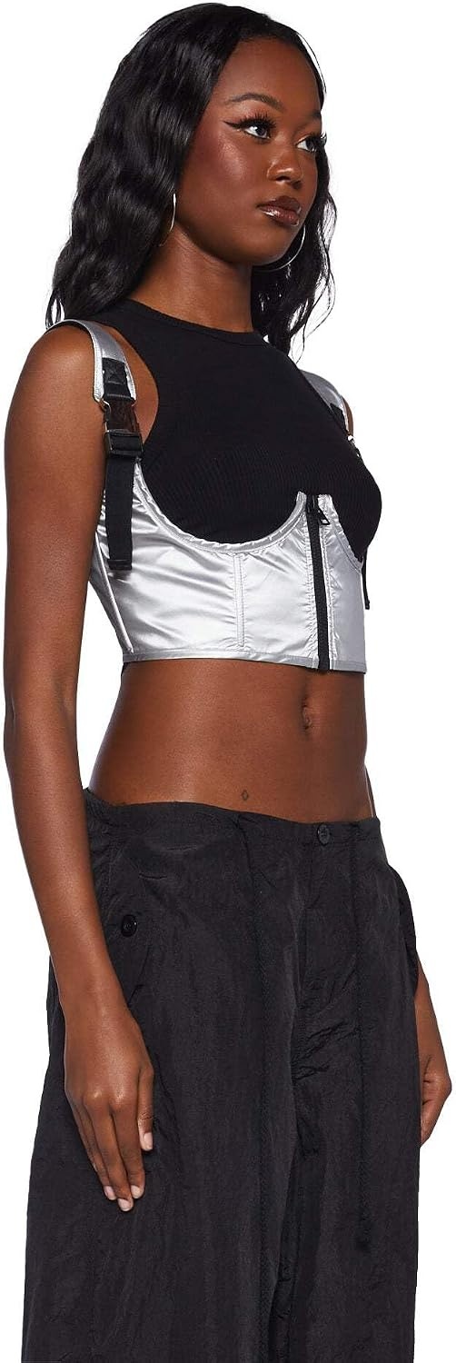 image:imageDolls Kill My Type Underbust Corset by Poster Grl Vegan Leather Dress With Structured Boning Perfect for Edgy Fashion