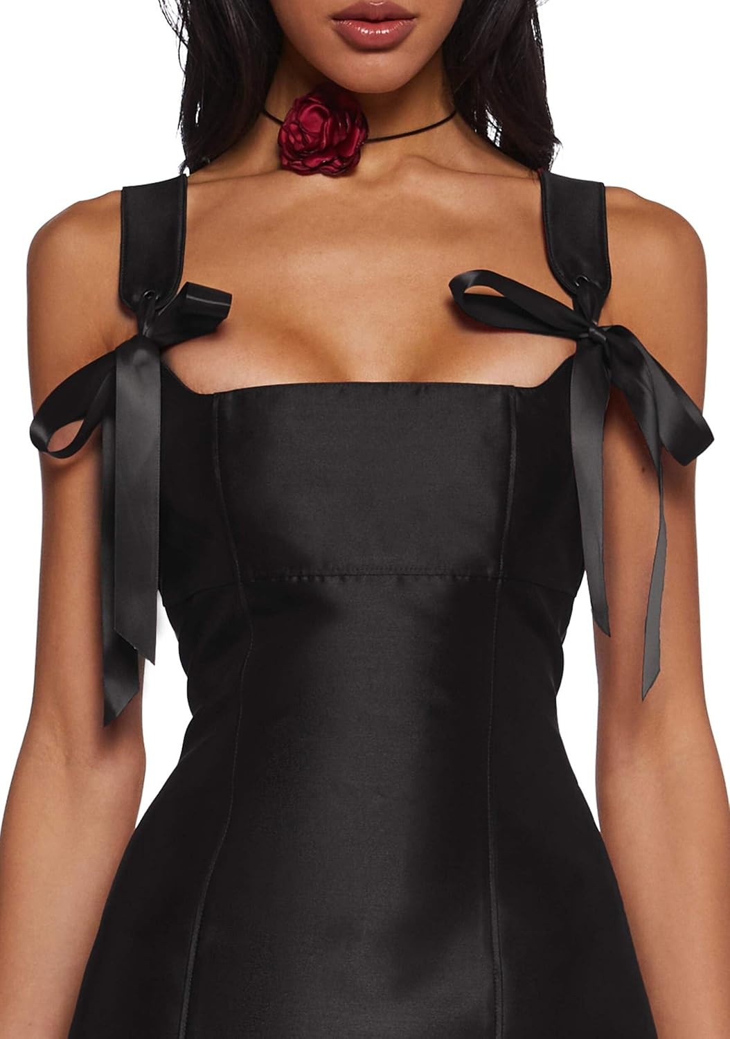 image:imageDolls Kill Pixie Stardust Mini Dress by Current Mood Taffeta Dress with Fit and Flare SilhouetteBlack