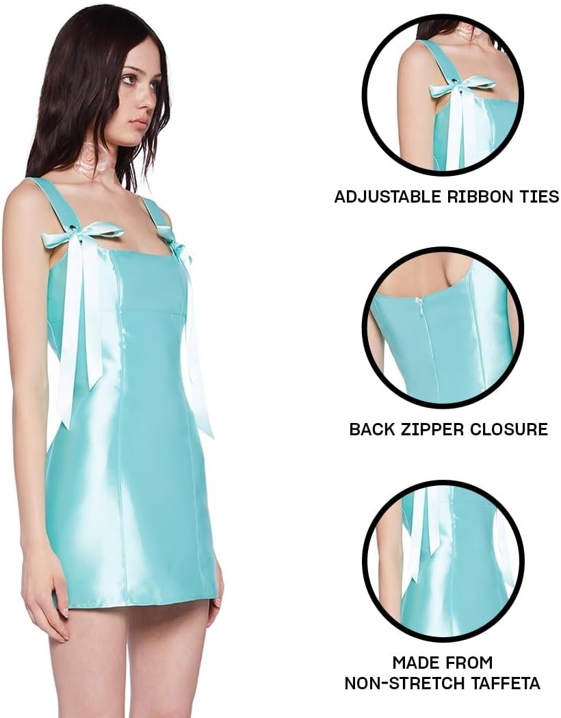 image:imageDolls Kill Pixie Stardust Mini Dress by Current Mood Taffeta Dress with Fit and Flare SilhouetteBlue