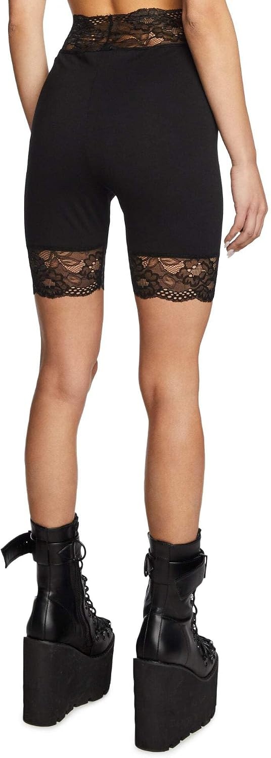 image:imageDolls Kill Rumor Romance Biker Shorts by Current Mood High Waist Bodycon Biker Shorts for Edgy and Feminine StyleBlack