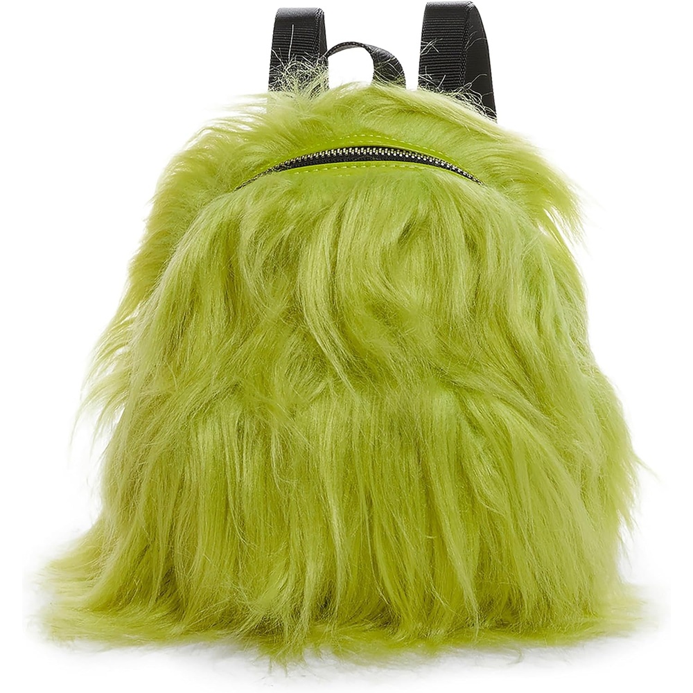 image:imageDolls Kill Case Of The Grumpies Fuzzy Backpack by Current Mood Cute Faux Fur Bag with Adjustable Straps Green