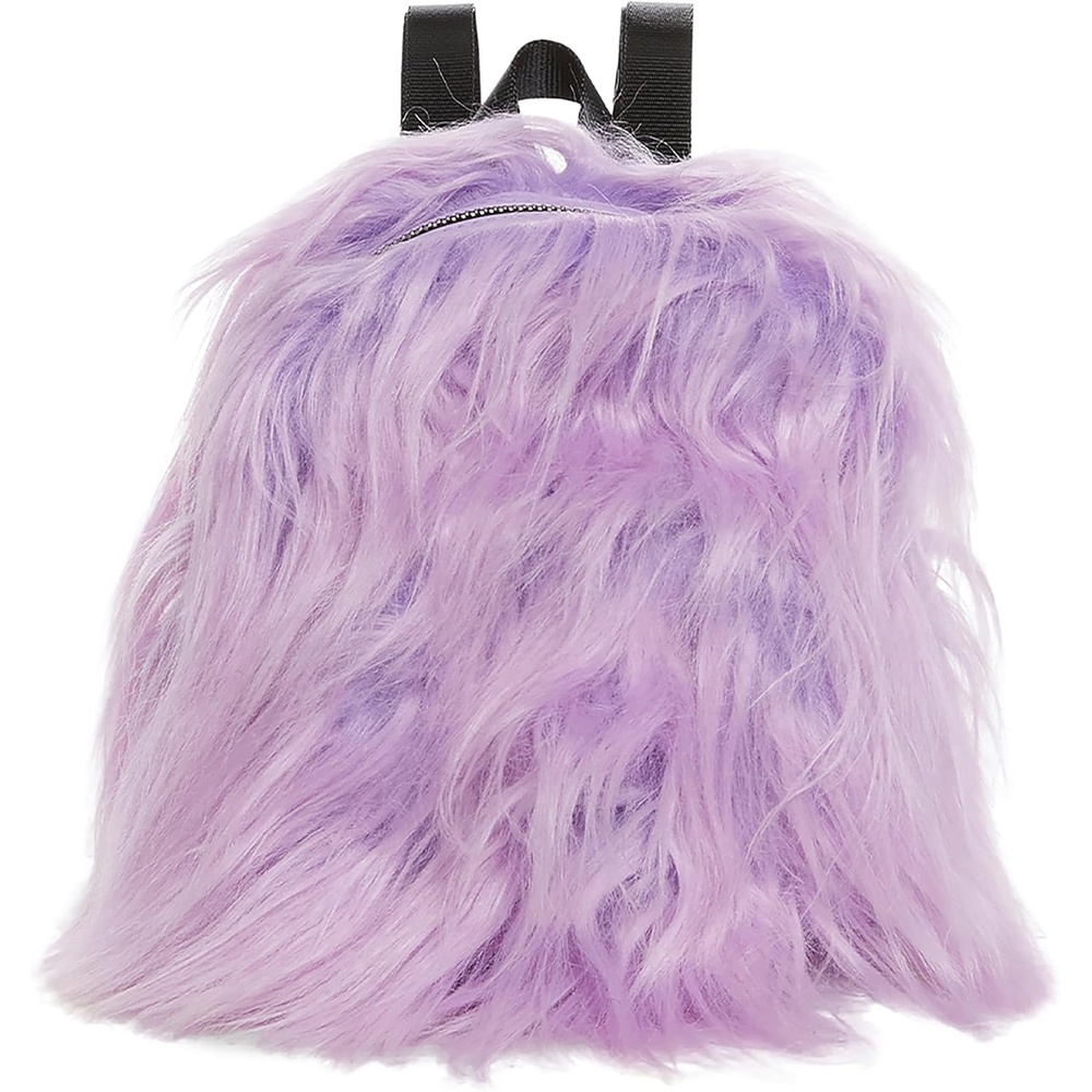 image:imageDolls Kill Case Of The Grumpies Fuzzy Backpack by Current Mood  Cute Faux Fur Bag with Adjustable Straps  Lavender