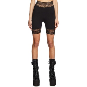 Dolls Kill Rumor Romance Biker Shorts by Current Mood – High Waist Bodycon Biker Shorts for Edgy and Feminine Style(Black)