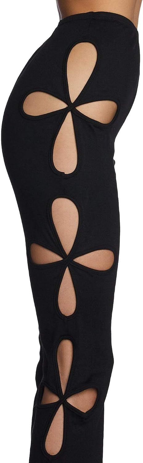 image:imageDolls Kill Star Child CutOut Pants by Club Exx Black CutOut Flare Pants with Stretch FitBlack