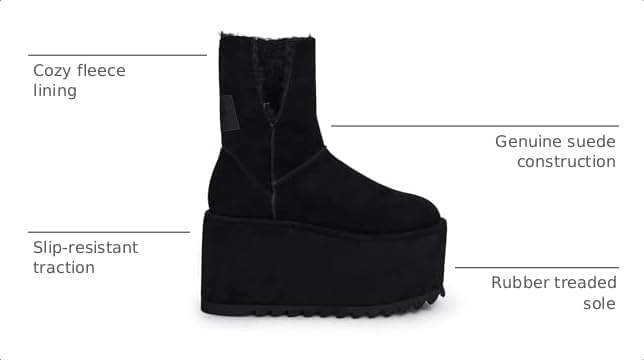 image:imageDolls Kill Atmosphere Fleece Lined Suede Platform Boots by DARKER WAVS Winter Boots with Cozy Fleece amp TreadBlack