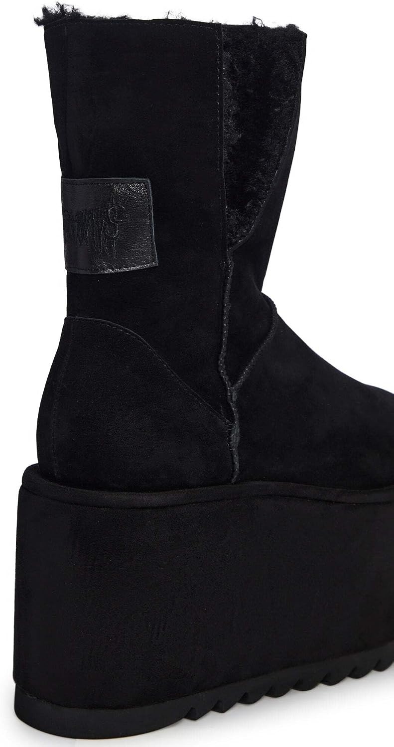 image:imageDolls Kill Atmosphere Fleece Lined Suede Platform Boots by DARKER WAVS Winter Boots with Cozy Fleece amp TreadBlack