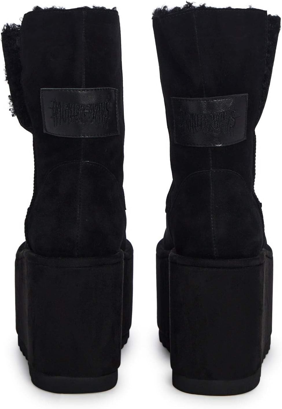image:imageDolls Kill Atmosphere Fleece Lined Suede Platform Boots by DARKER WAVS Winter Boots with Cozy Fleece amp TreadBlack