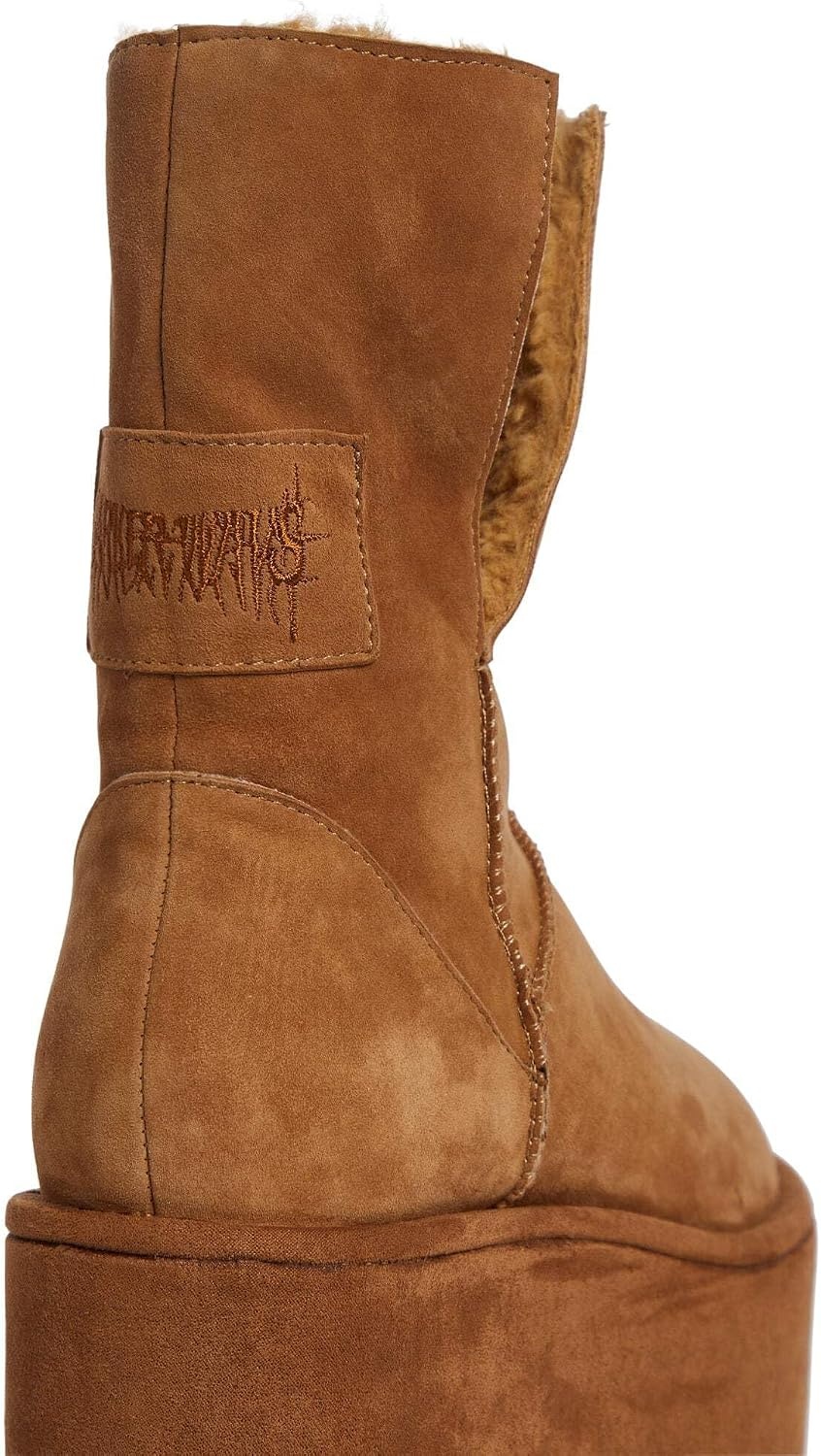 image:imageDolls Kill Atmosphere Fleece Lined Suede Platform Boots by DARKER WAVS Winter Boots with Cozy Fleece amp TreadBrown