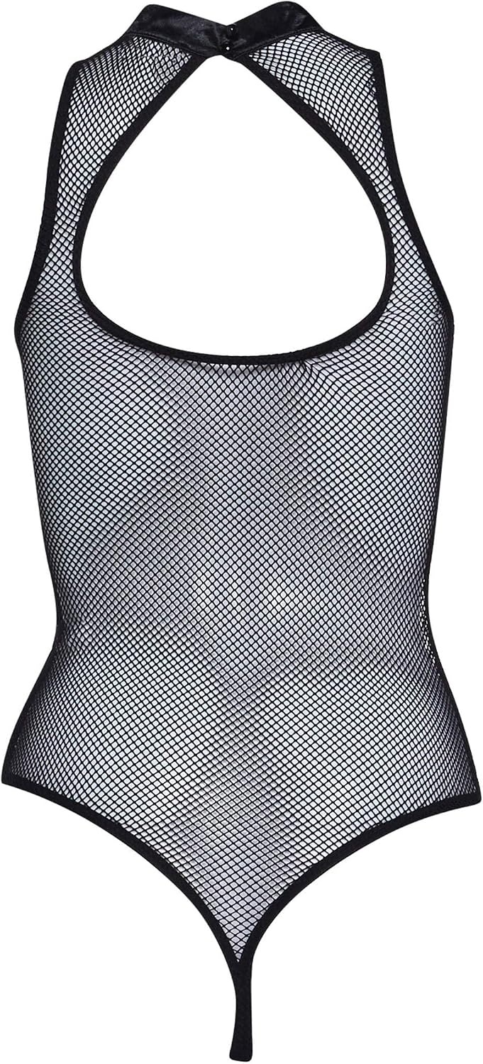 image:imageDolls Kill Bad Luck Dragon Fishnet Bodysuit by Club Exx High Neck Bodysuit with Embroidered Dragon AccentsBlack