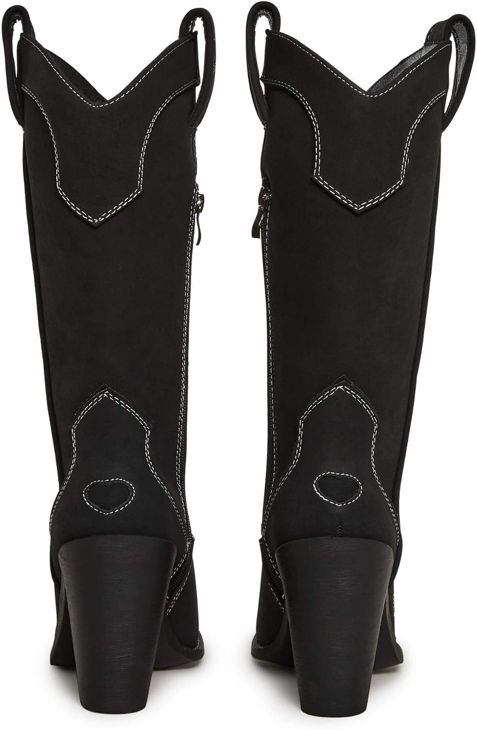 image:imageDolls Kill Basic Present Perfect Cowgirl Boot by Sugar Thrillz Womens MidCalf Western Heeled Boots with Heart StitchingBlack