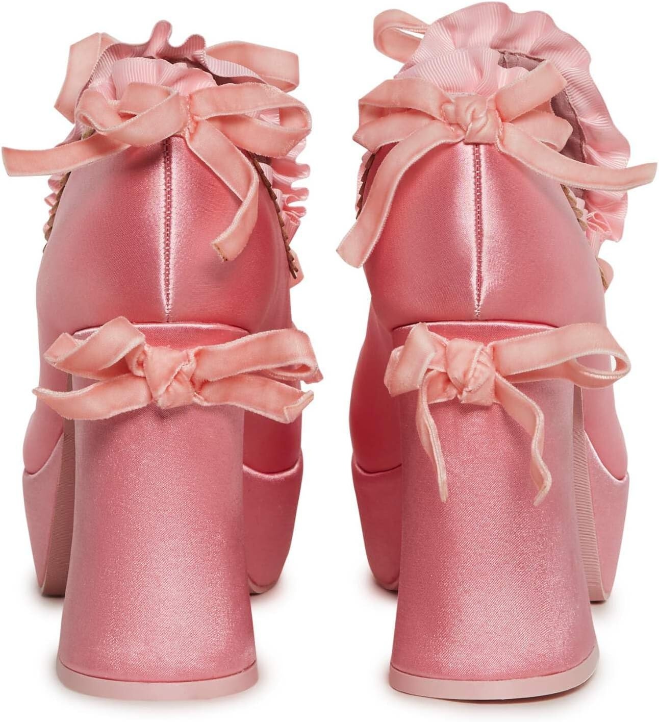 image:imageDolls Kill Bisou Baby Platform Heels by Trickz N Treatz Womens Ruffle Trim SlipOn Heels with Bow Accents amp Block HeelPink
