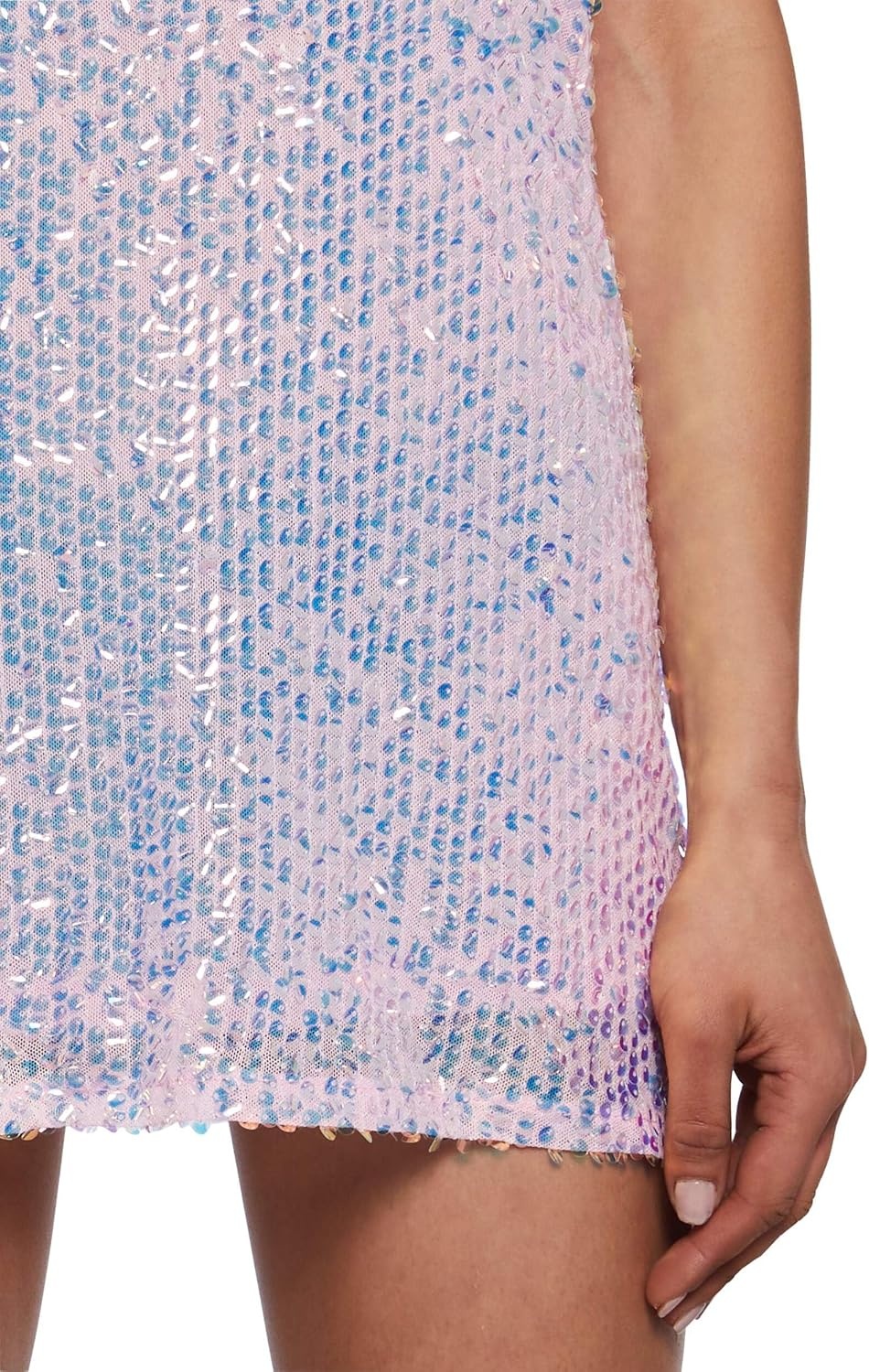 image:imageDolls Kill Celestial Gaze Mini Dress Holographic Sequin Ombre Shift DressOmbre Color Finish With a Holographic Sequined Construction
