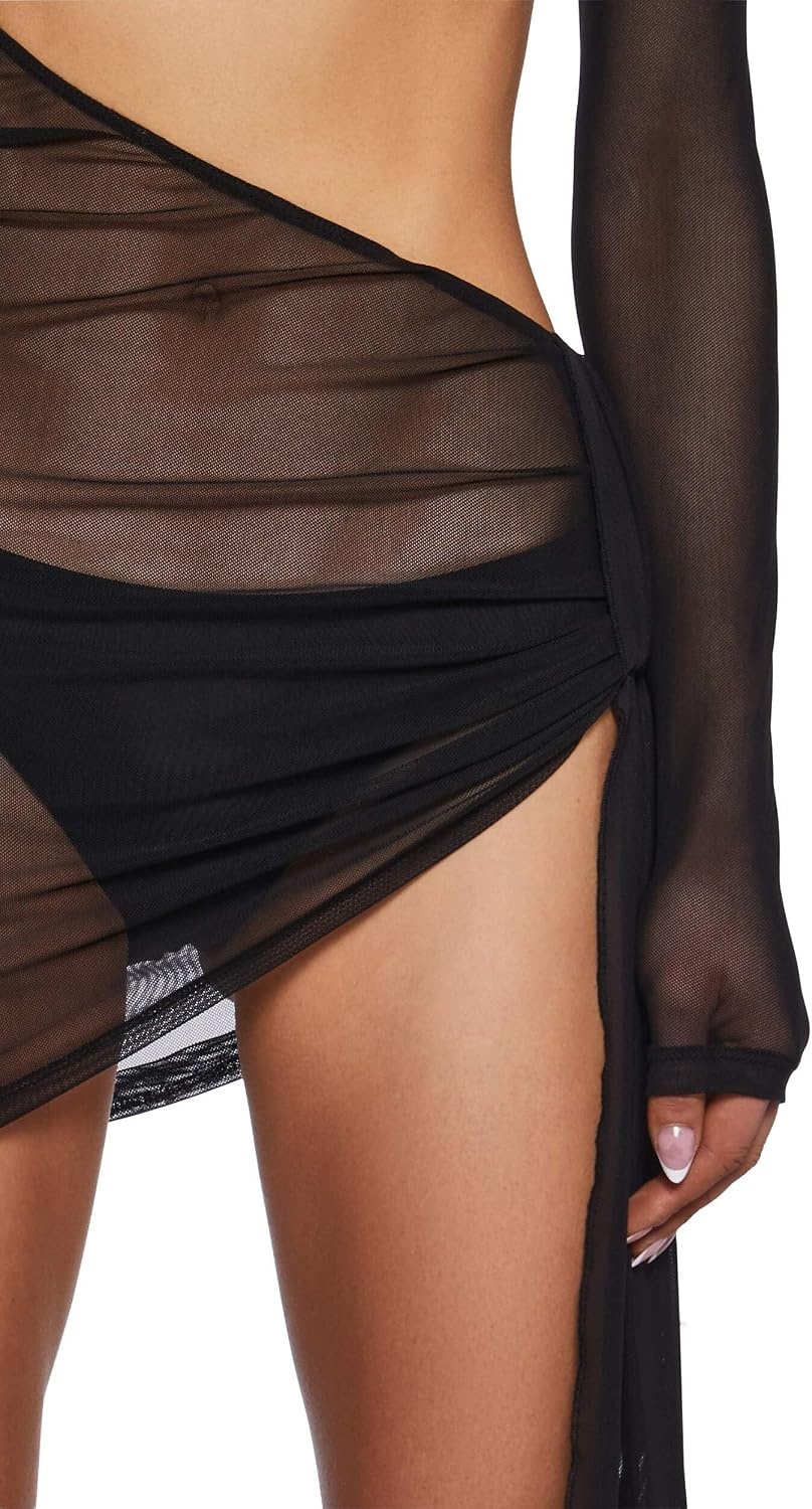 image:imageDolls Kill Dreamland Dancer Bodycon Dress Sheer Mesh CutOut Festival DressBlack