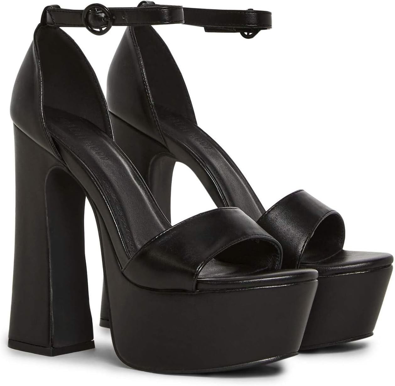 image:imageDolls Kill Holy Revelation Pure Platform Heels by Current Mood Vegan Leather Peep Toe Heels for Bold ConfidenceBlack