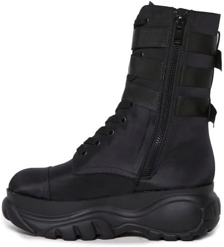 image:imageDolls Kill Mad Hustle Pocket Combat Boots by Poster Grl Chunky Platform Combat Boots with Zipper Pockets amp Buckled StrapsBlack